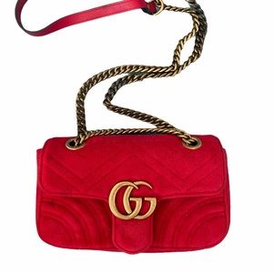 Red clutch crossbody purse